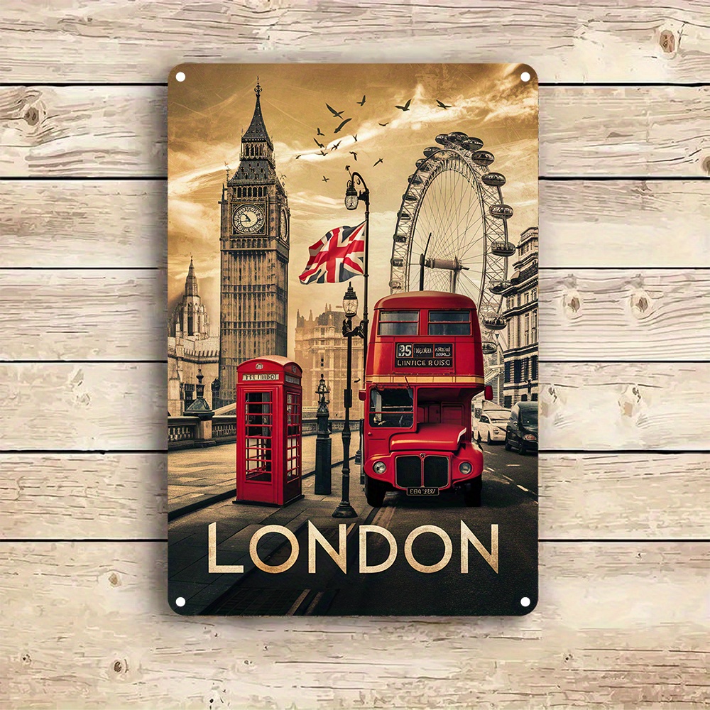 Home Office Or - Vintage London Aluminum Wall Art Sign