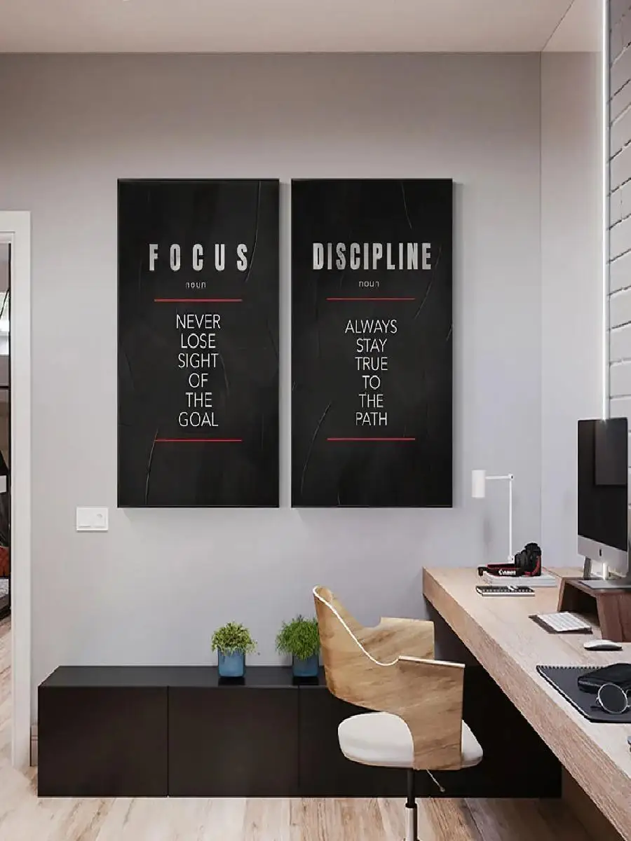 Believe Discipline and Focus D - Home Office Room Inspiration review and price