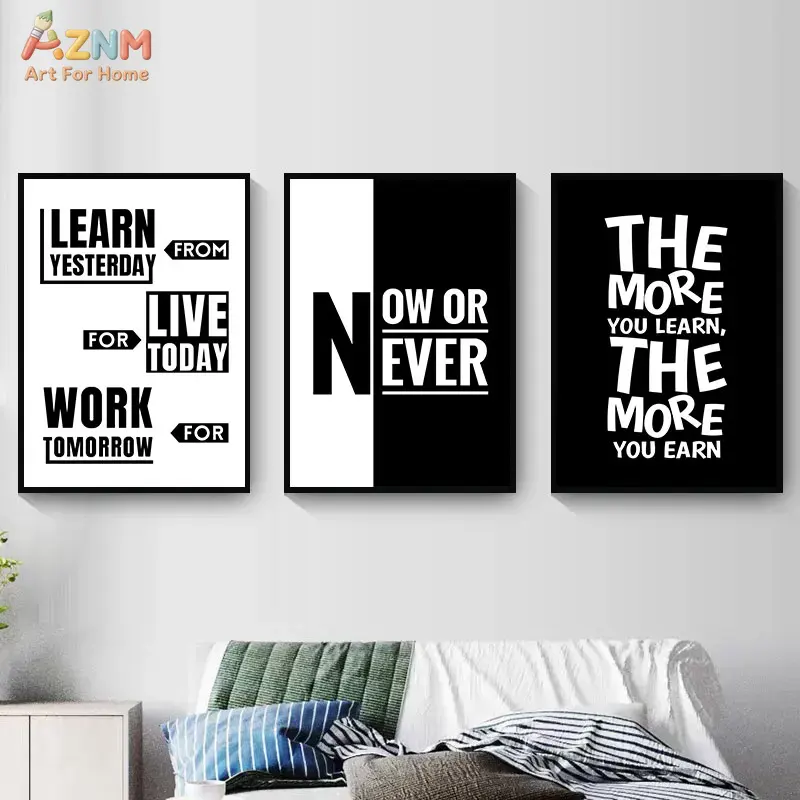 AZNM Black White Motivational  - Home Office Room Inspiration review and price