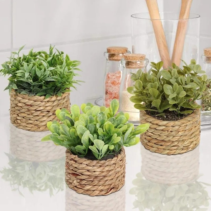 1pcs Woven Small Artificial Gr - Home Office Layout review and price
