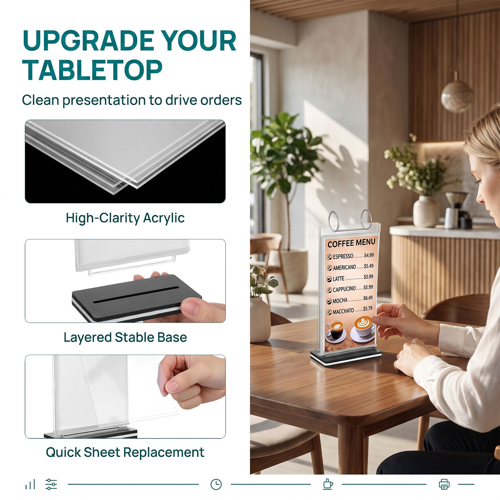 2Pcs Flip Display Menu Stand S - Document Holder Stand review and price