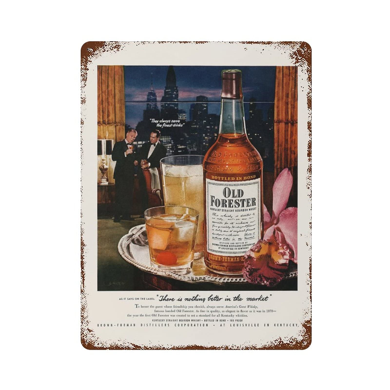 Metal Tin Sign, Vintage Bourbo - Home Office Or review and price